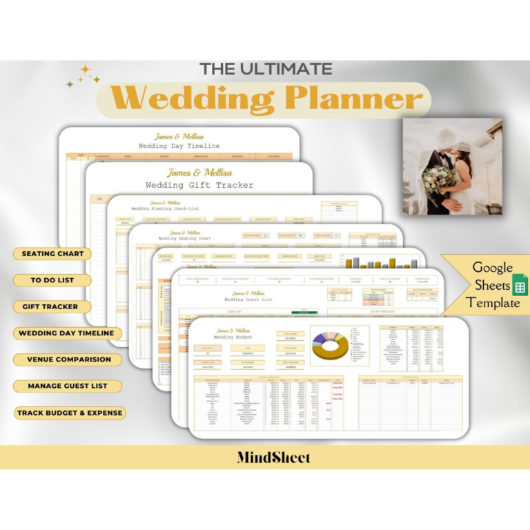Wedding Planner Google Sheets Template - mindsheet.co